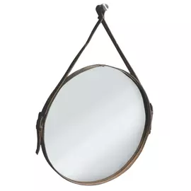 зеркало для ванной Капитан D51см кожаная оправа