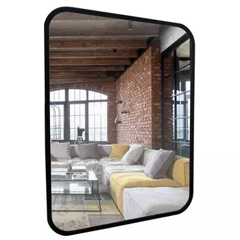 зеркало для ванной Мальта-лофт 60х80см пластик черный