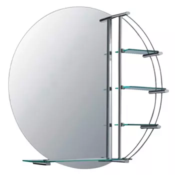 зеркало для ванной Шар D 77 см 4 полки