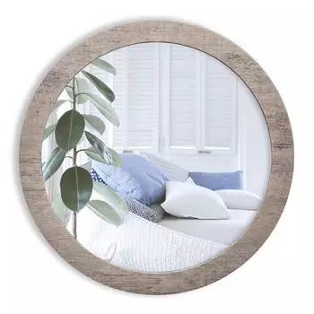 зеркало круглое в раме Соло 500мм шпат серый