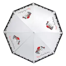 зонт женский Кошка в шляпе 80см трость прозрачный