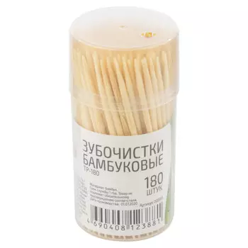 зубочистки РЫЖИЙ КОТ 180шт бамбук банка