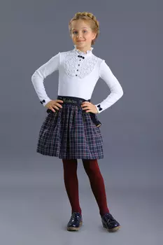 Блузка 747/2-520-ТХР-2*2/260 (молочный отд синий)