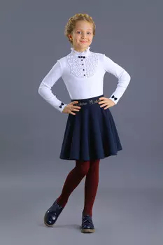 Блузка 747/2-520-ТХР-2*2/260 (белый отд синий)