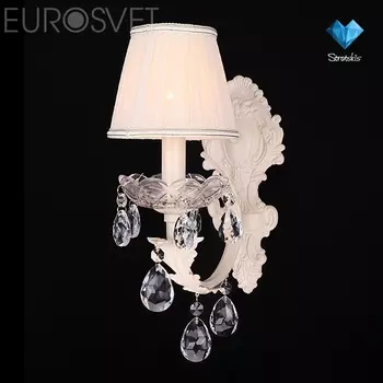 Бра Eurosvet Элиан 10056/1 бежевый/прозрачный хрусталь