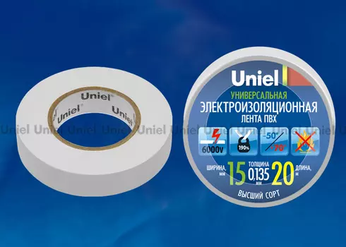 Изоляционная лента Uniel UIT-135P 20/15/01 WHT