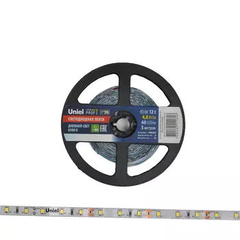 LED лента Uniel ULS-M11-2835-60LED/m-8mm-IP20-DC12V-4,8W/m-5M-6500K PR