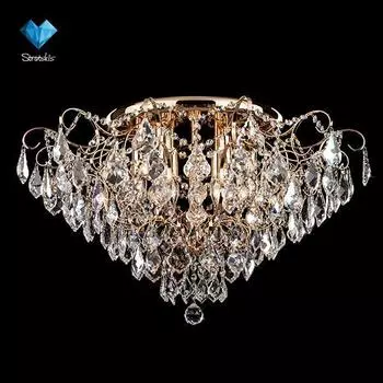 Люстра каскад 10032 10032/9 золото/прозрачный хрусталь Eurosvet