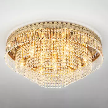 Люстра каскад Diadema 10078/10 золото/прозрачный хрусталь Strotskis Eurosvet