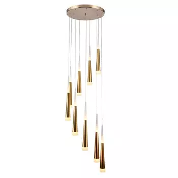 Люстра каскадная Gerhort G52110 G52110/9GD GD+WT