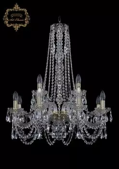 Подвесная хрустальная люстра 11.11 Art Classic 11.11.8+4.240.h-80.Gd.S