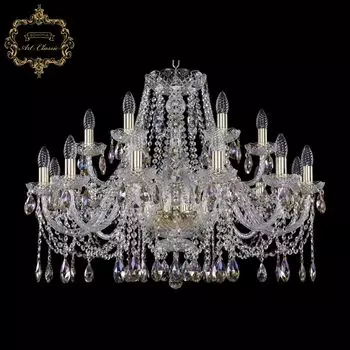 Подвесная хрустальная люстра 11.12 Art Classic 11.12.12+6.300.Gd.Sp.K8