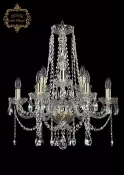 Подвесная хрустальная люстра 11.12 Art Classic 11.12.6+3.195.h-63.Gd.S