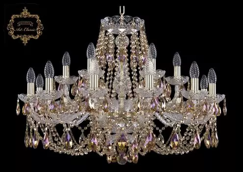 Подвесная хрустальная люстра 11.21 Art Classic 11.21.12+6.300.Gd.R777