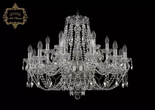 Подвесная хрустальная люстра 11.21 Art Classic 11.21.12+6.300.Cr.Sp