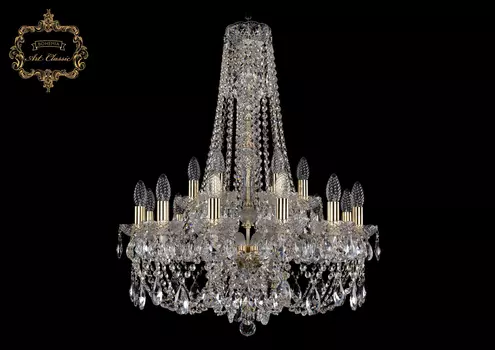 Подвесная хрустальная люстра 11.21 Art Classic 11.21.12+6.220.h-82.Gd.