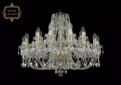 Подвесная хрустальная люстра 11.21 Art Classic 11.21.16+8.300.Gd.Sp
