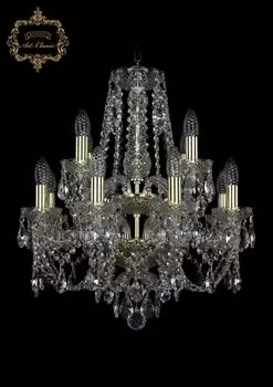 Подвесная хрустальная люстра 11.21 Art Classic 11.21.8+4.165.2d.Gd.Sp