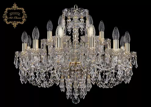 Подвесная хрустальная люстра 11.23 Art Classic 11.23.12+6.220.Gd.Dr