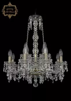Подвесная хрустальная люстра 11.23 Art Classic 11.23.8+4.200.h-64.Br.D