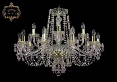 Подвесная хрустальная люстра 11.24 Art Classic 11.24.10+5.300.Gd.V7010