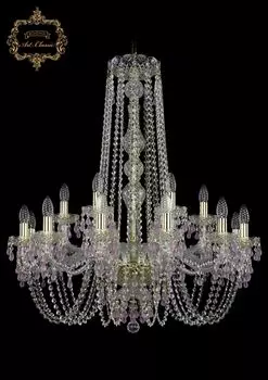 Подвесная хрустальная люстра 11.24 Art Classic 11.24.12+6.300.h-94.Gd.