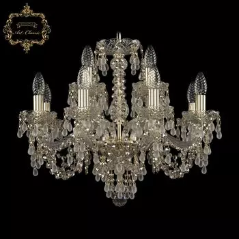 Подвесная хрустальная люстра 11.24 Art Classic 11.24.8+4.200.Gd.V0300.