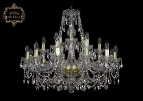 Подвесная хрустальная люстра 11.25 Art Classic 11.25.12+6+3.300.Gd.Sp