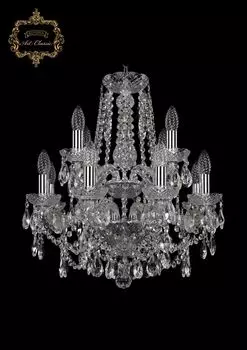 Подвесная хрустальная люстра 11.25 Art Classic 11.25.8+4.165.2d.Cr.Sp
