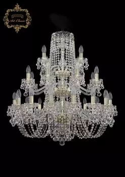 Подвесная хрустальная люстра 11.26 Art Classic 11.26.16+8+4.300.3d.Gd.
