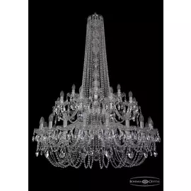Подвесная хрустальная люстра 1402 Bohemia 1402/20+10+5/400/h-160/2d Ni