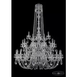 Подвесная хрустальная люстра 1402 Bohemia 1402/20+10+5/400/h-158/3d Ni