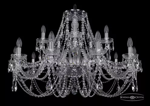 Подвесная хрустальная люстра 1406 Bohemia 1406/10+5/360 Ni