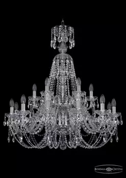Подвесная хрустальная люстра 1406 Bohemia 1406/12+6/300/XL-95/2d Ni