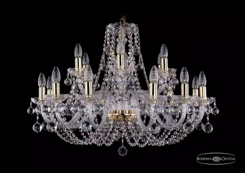 Подвесная хрустальная люстра 1406 Bohemia 1406/12+6/300 G Balls