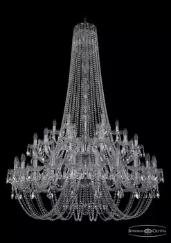 Подвесная хрустальная люстра 1406 Bohemia 1406/24+12+6/460/h-177/2d Ni