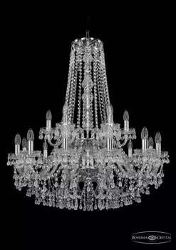 Подвесная хрустальная люстра 1410 Bohemia 1410/12+6/300/h-95/2d Ni V03