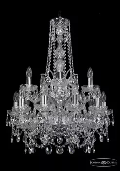 Подвесная хрустальная люстра 1411 Bohemia 1411/10+5/195/h-77/2d Ni