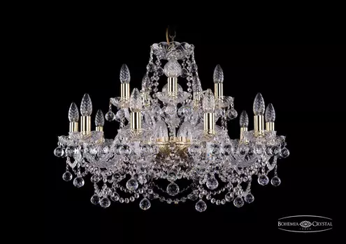 Подвесная хрустальная люстра 1411 Bohemia 1411/10+5/240 G Balls