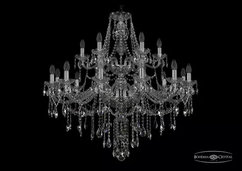 Подвесная хрустальная люстра 1415 Bohemia 1415/12+6/360/2d Ni