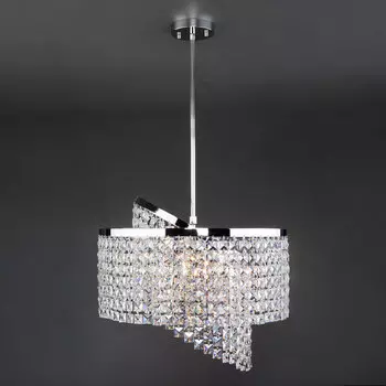 Люстра на штанге Eurosvet Leoni 10090/5 хром/прозрачный хрусталь Strotski