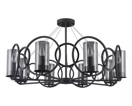 Люстра на штанге Lumien Hall Олави 3302/8P-SBK-CL