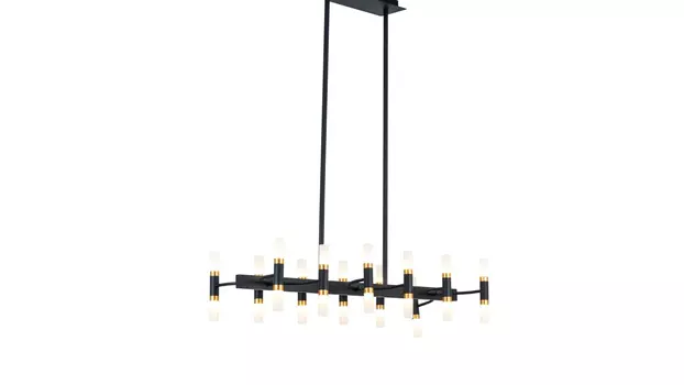 Люстра на штанге Lumina Deco Richmond LDP 6035-24 PR+BK+GD