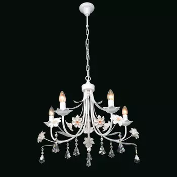 Люстра подвесная с цветочками 3858 2-3858-5-WH E14 Максисвет