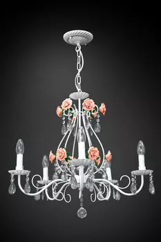 Люстра подвесная с цветочками 8081 2-8081-5-WH E14 Максисвет