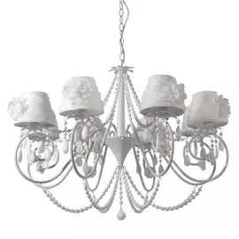 Люстра подвесная с цветочками Elena ELENA WHITE SP8 Crystal Lux