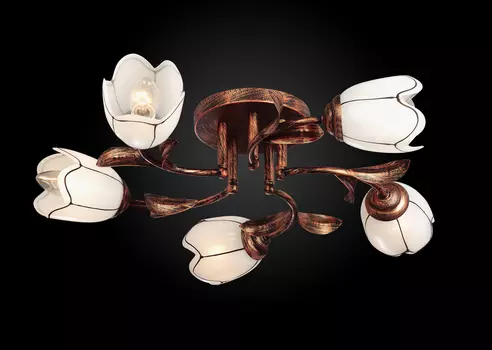 Люстра потолочная с цветочками 2078 1-2078-5-BKS E14 Максисвет