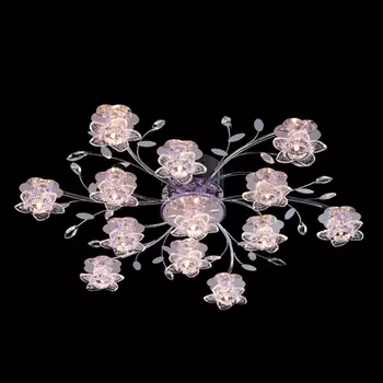 Люстра потолочная с цветочками 4854 4854/13 хром/синий+красный+фиолетовый Eurosvet