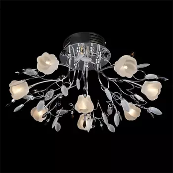 Люстра потолочная с цветочками 4902 4902/8 хром Eurosvet