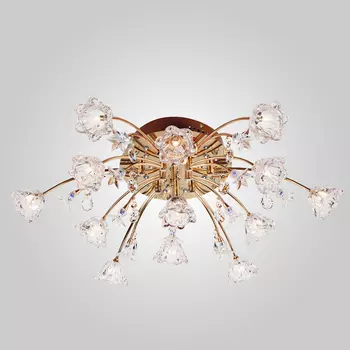 Люстра потолочная с цветочками 4928 4928/13 золото/бело-голубой Eurosvet